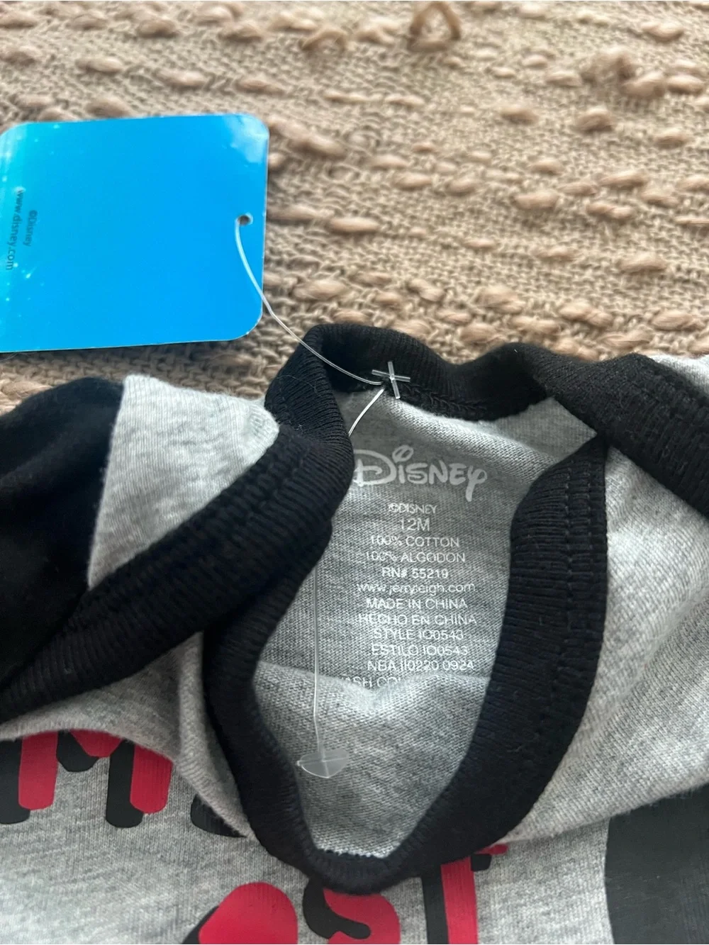 Disney My 1st Mickey Tee One-Piece Bodysuit - Gray & Black